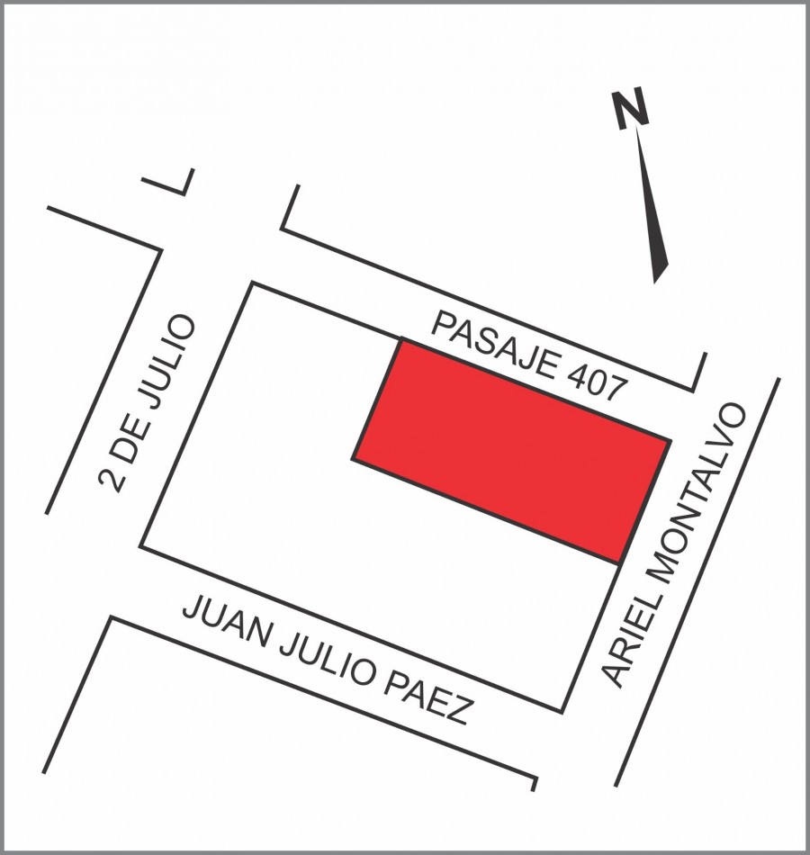 Terreno en venta Pasaje 407 y Ariel Montalvo