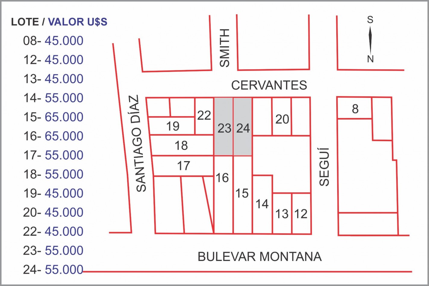 Loteo Cervantes y Segui - Lotes 23 y 24