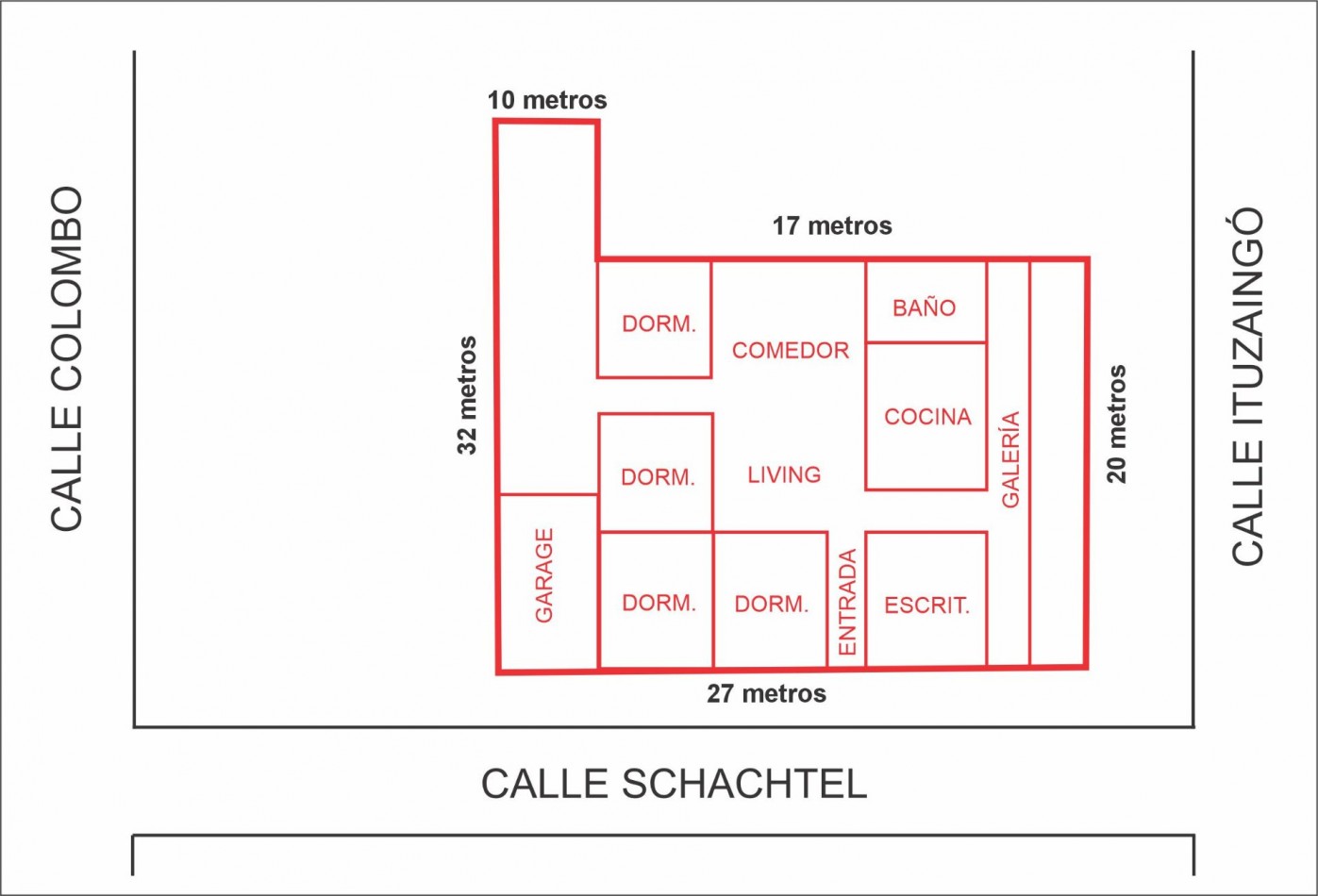 Propiedad de 27 metros de frente en venta Schachtel 168