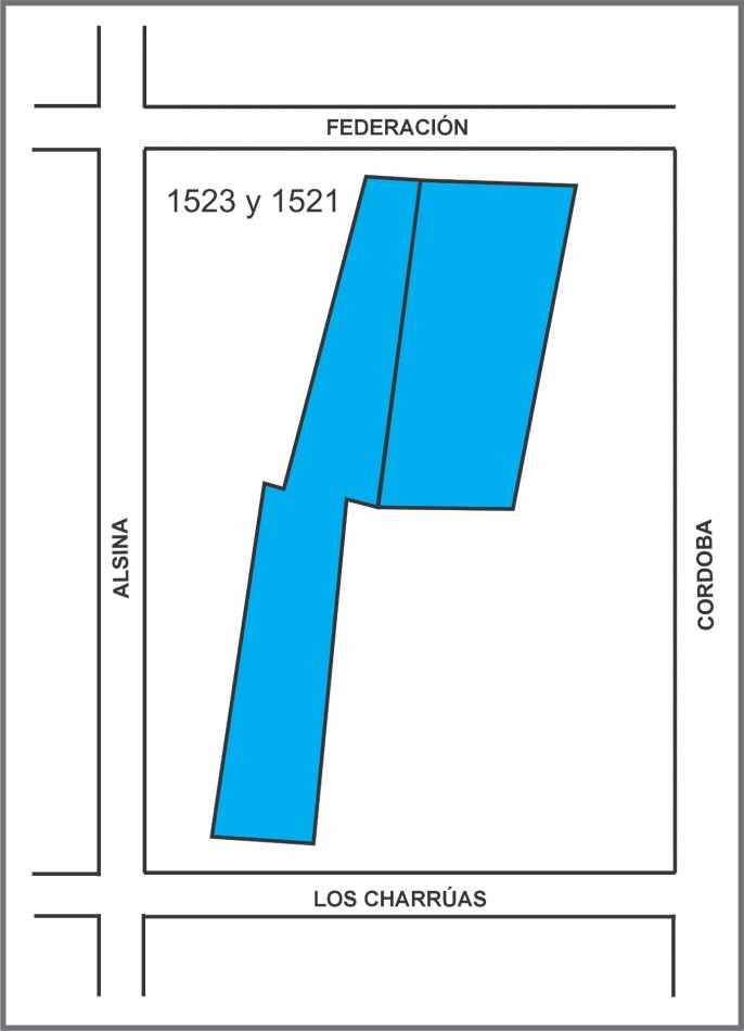 Terreno en venta Federacion 1521 y 1523 entre Alsina y Cordoba