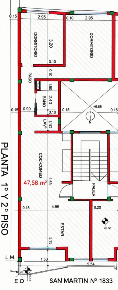 Departamento en alquiler San Martin 1833 piso 1