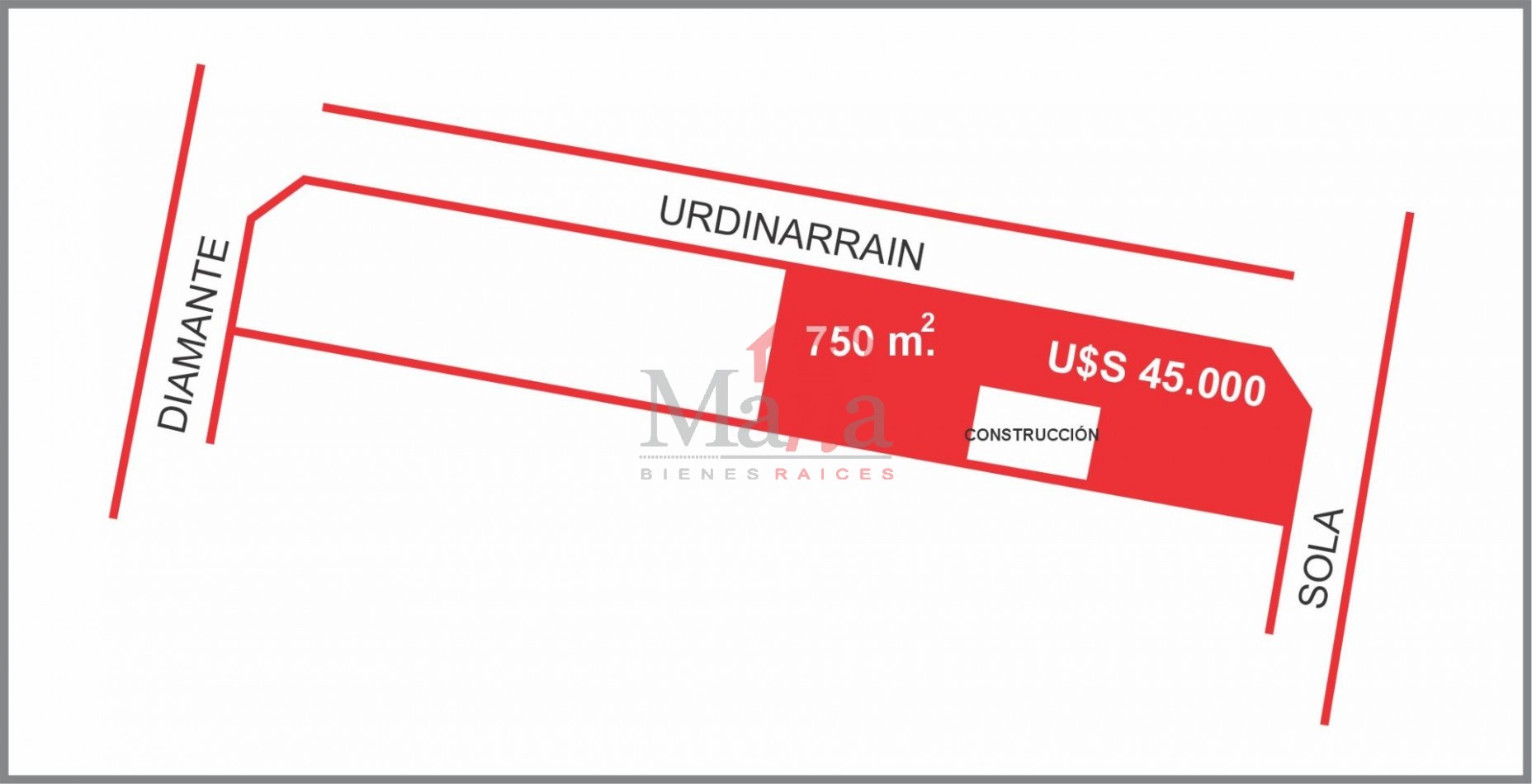 Lote en venta Urdinarrain y Sola